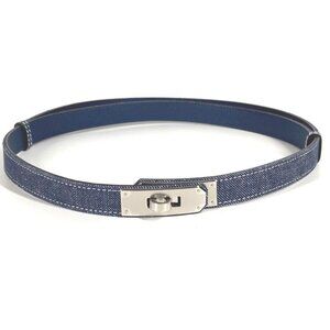 Hermes Belt Jean 18Kelly Belt Denim Blue